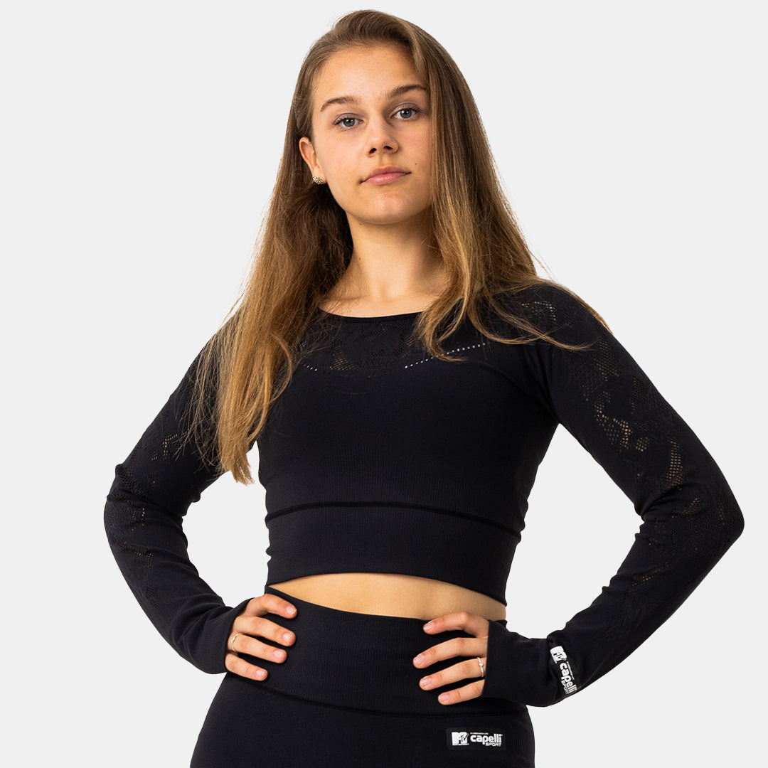 MTV Women's Sporty Long Sleeve Crop Capelli Sport