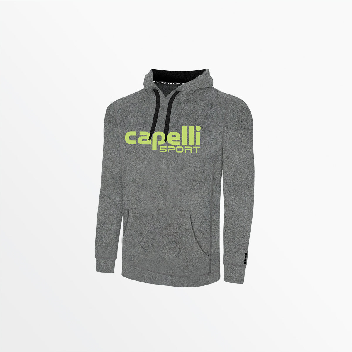 Youth Logo Heather Pullover Hoodie Capelli Sport Dark Heather Grey Lime S