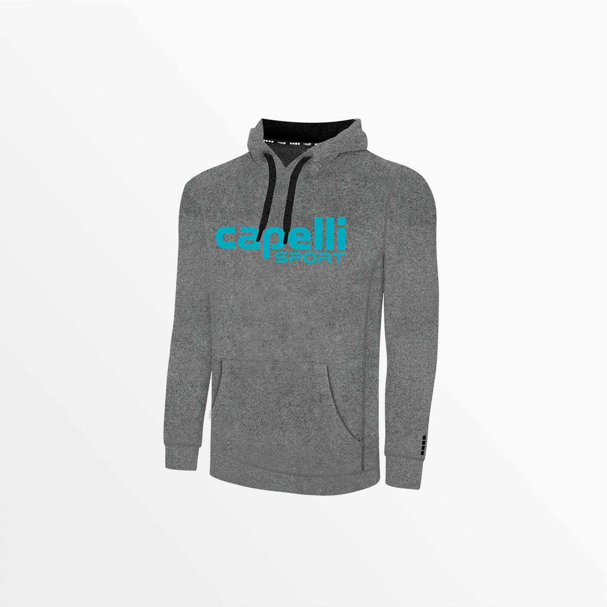 Youth Logo Heather Pullover Hoodie Capelli Sport Dark Heather Grey Turquoise S