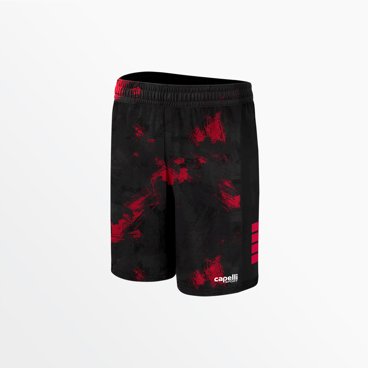 Youth Camo Strokes Shorts Capelli Sport Black Red S