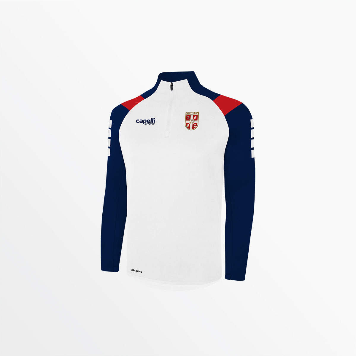 Men's Serbia Empire 1/4" Zip Technical Training Top Capelli Sport White S