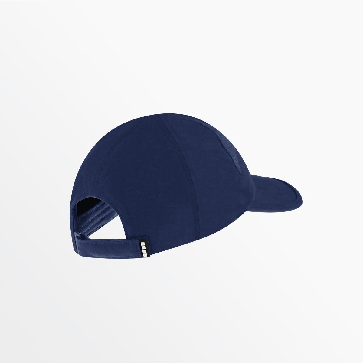 Youth sports cap with navy back strap and adjustable buckle