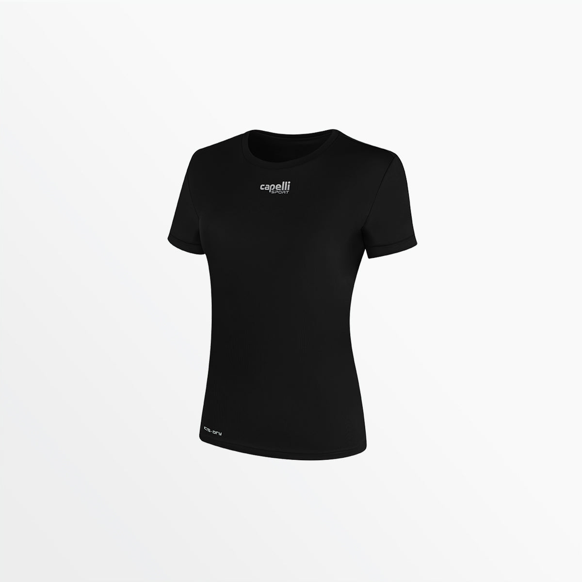 Women's Basics Crew Neck Poly Tee Capelli Sport XS Black