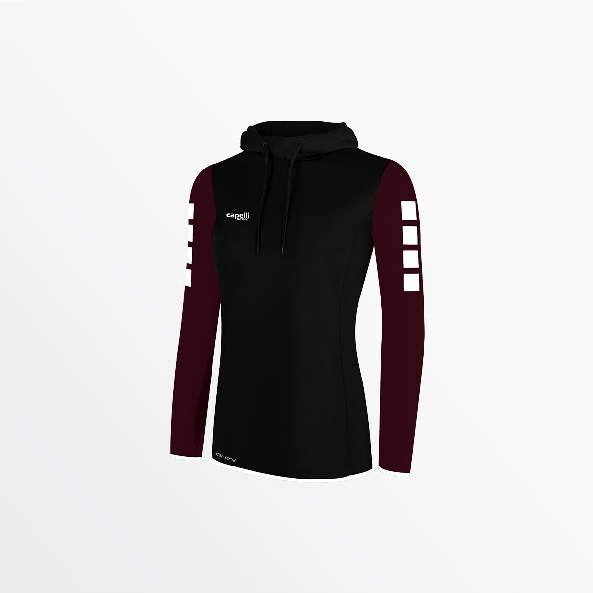 Women's Basics I Hooded Training Top Capelli Sport XS Black Maroon