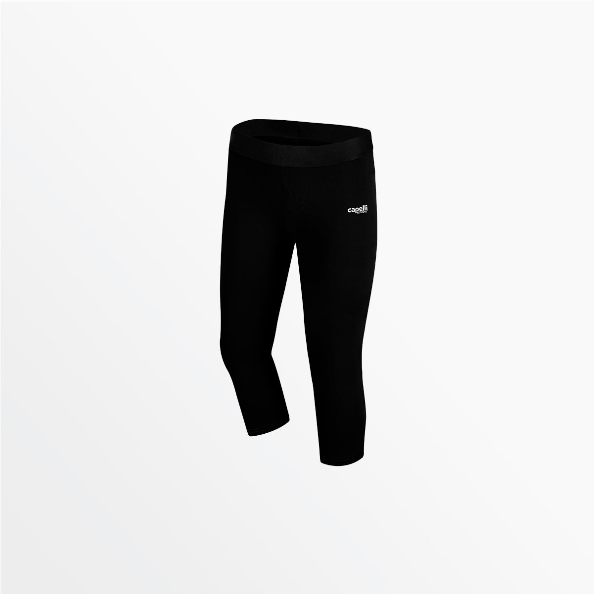 Women's Mid Rise 3/4 Cotton Leggings Capelli Sport Black XS