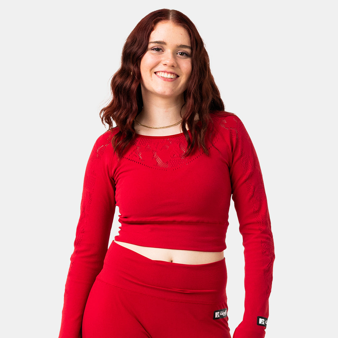 MTV Women's Sporty Long Sleeve Crop Capelli Sport