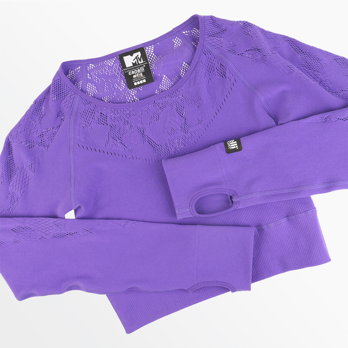 MTV Women's Sporty Long Sleeve Crop Capelli Sport