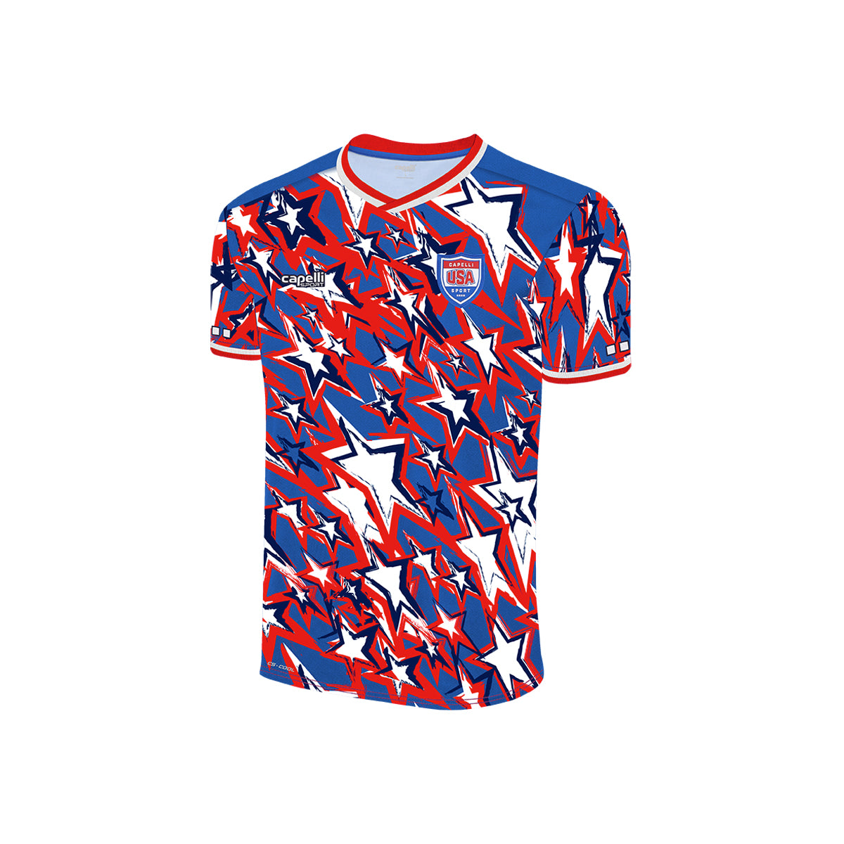 Men's USA stars lifestyle jersey with red, white, and blue graphic print