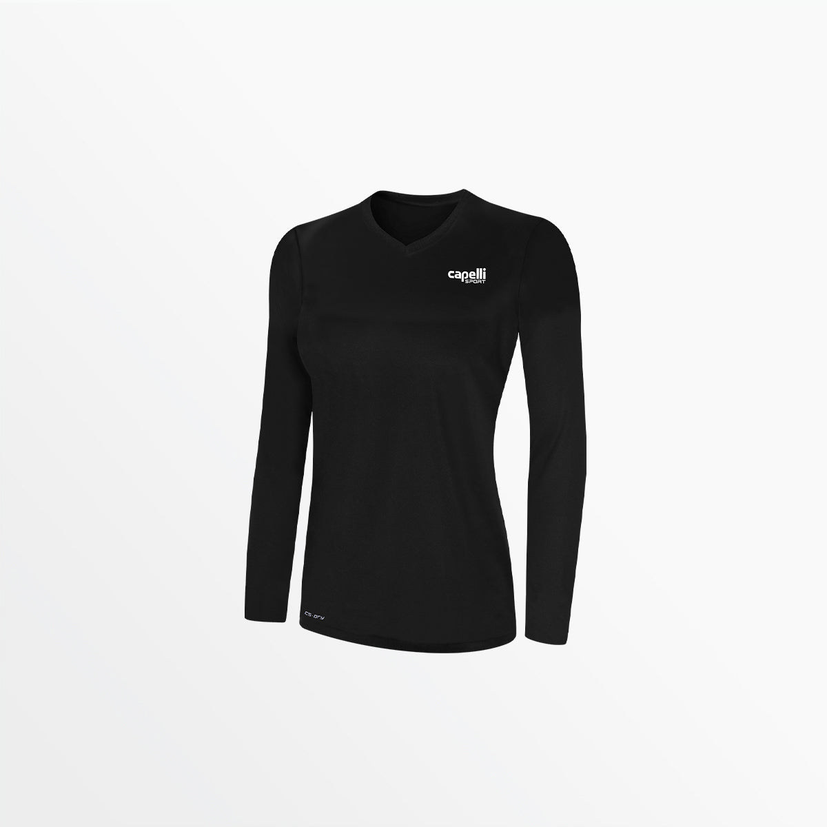 Women's V-Neck Long Sleeve Poly Tee Capelli Sport