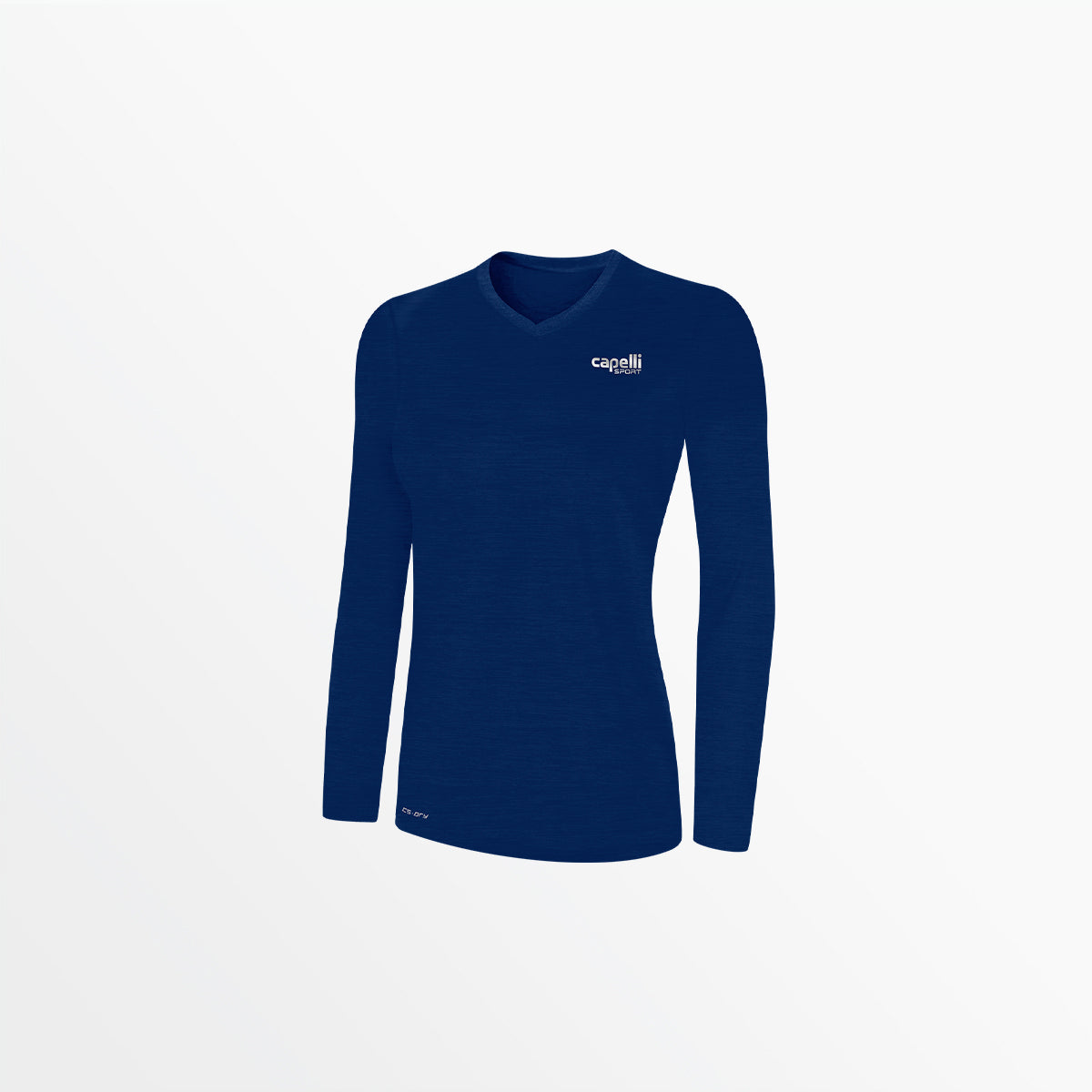 Women's V-Neck Long Sleeve Poly Tee Capelli Sport XS