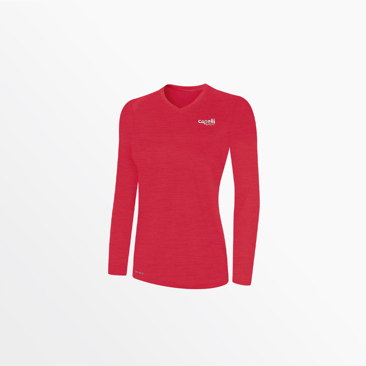 Women's V-Neck Long Sleeve Poly Tee Capelli Sport XS