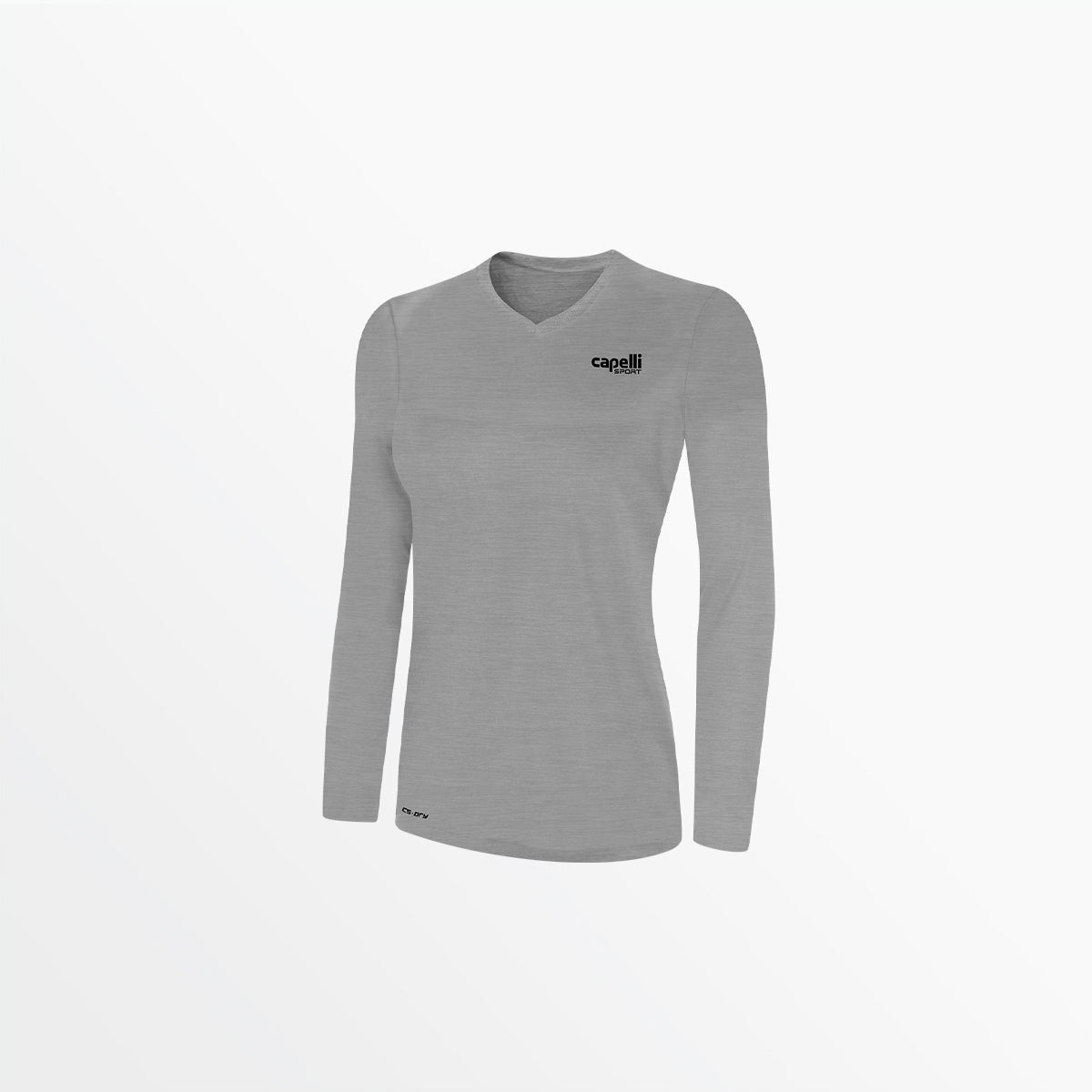 Women's V-Neck Long Sleeve Poly Tee Capelli Sport XS