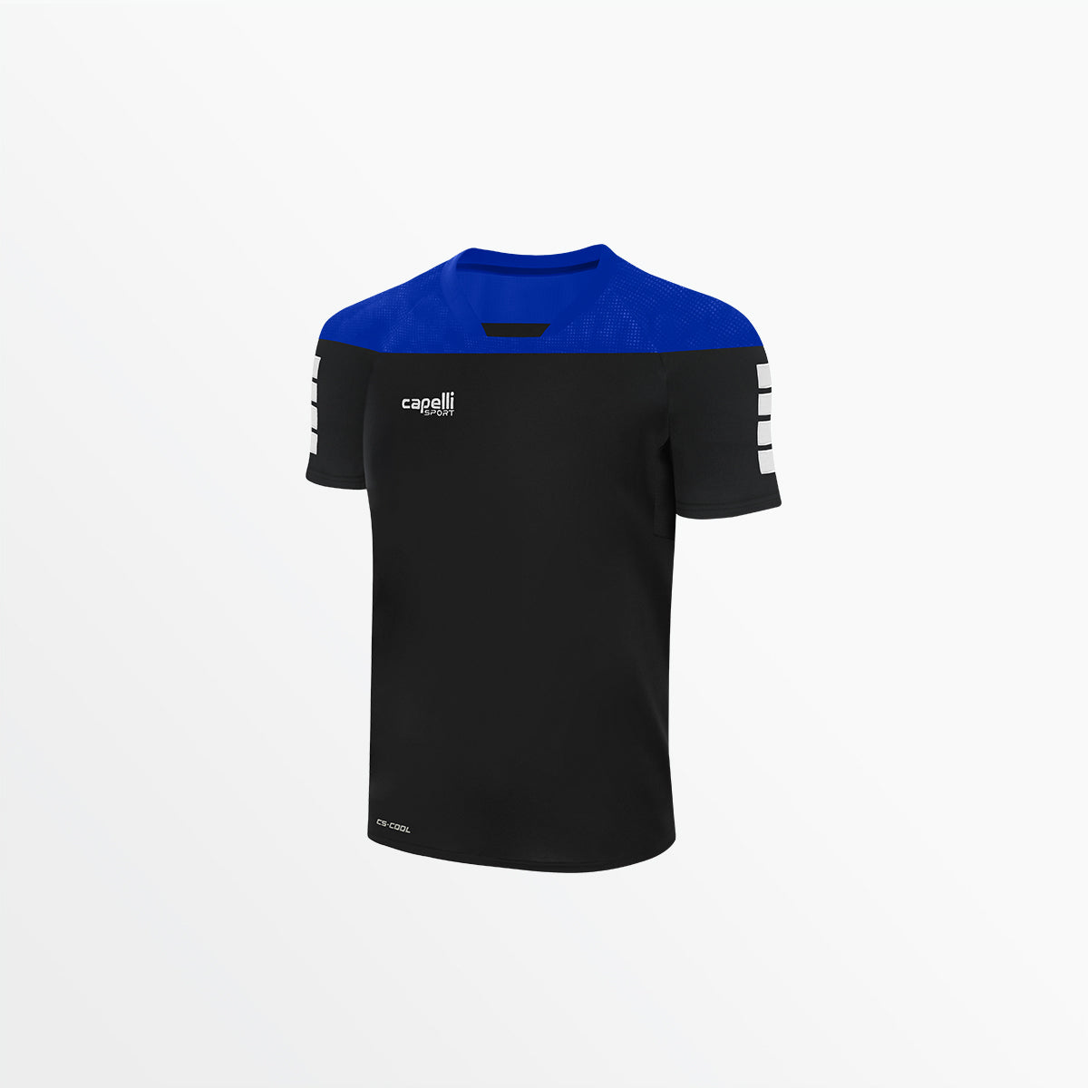 Men's Tribeca Short Sleeve Training Top Capelli Sport Black Royal Blue S