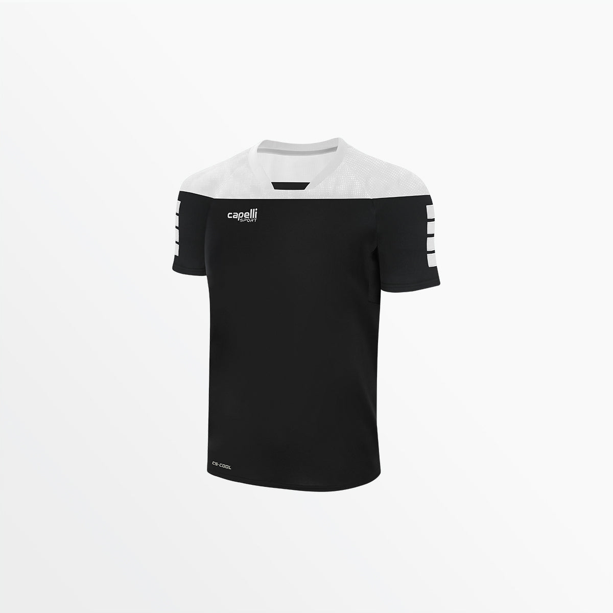 Men's Tribeca Short Sleeve Training Top Capelli Sport Black White S