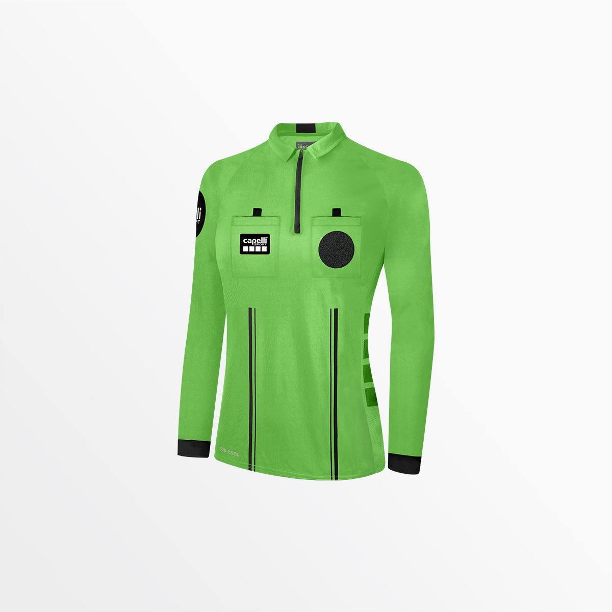 Women's Official Referee 1/4 Zip Long Sleeve Jersey Capelli Sport XS Referee Green