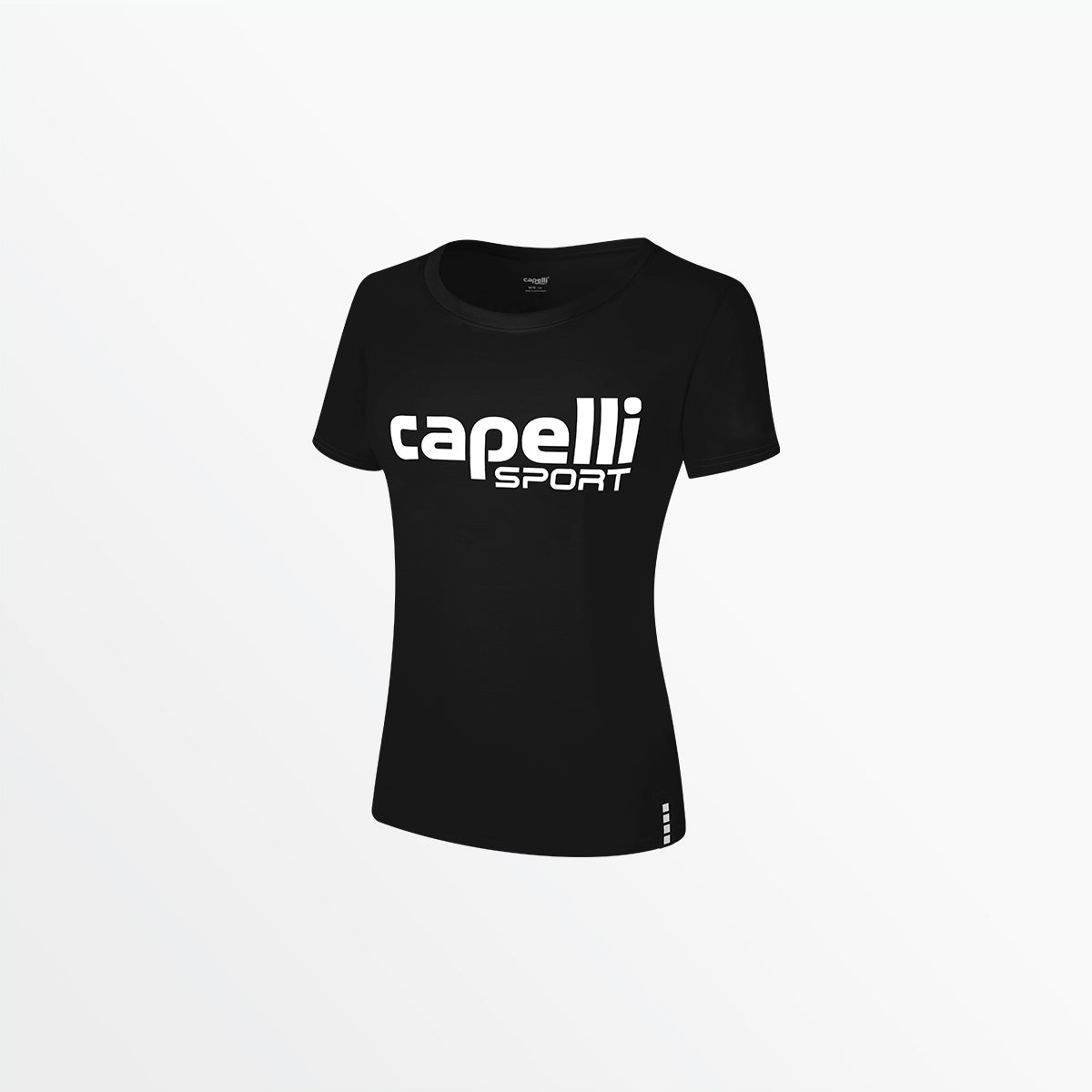 WOMEN'S SCOOP NECK TEE WITH OVERSIZED CENTER LOGO