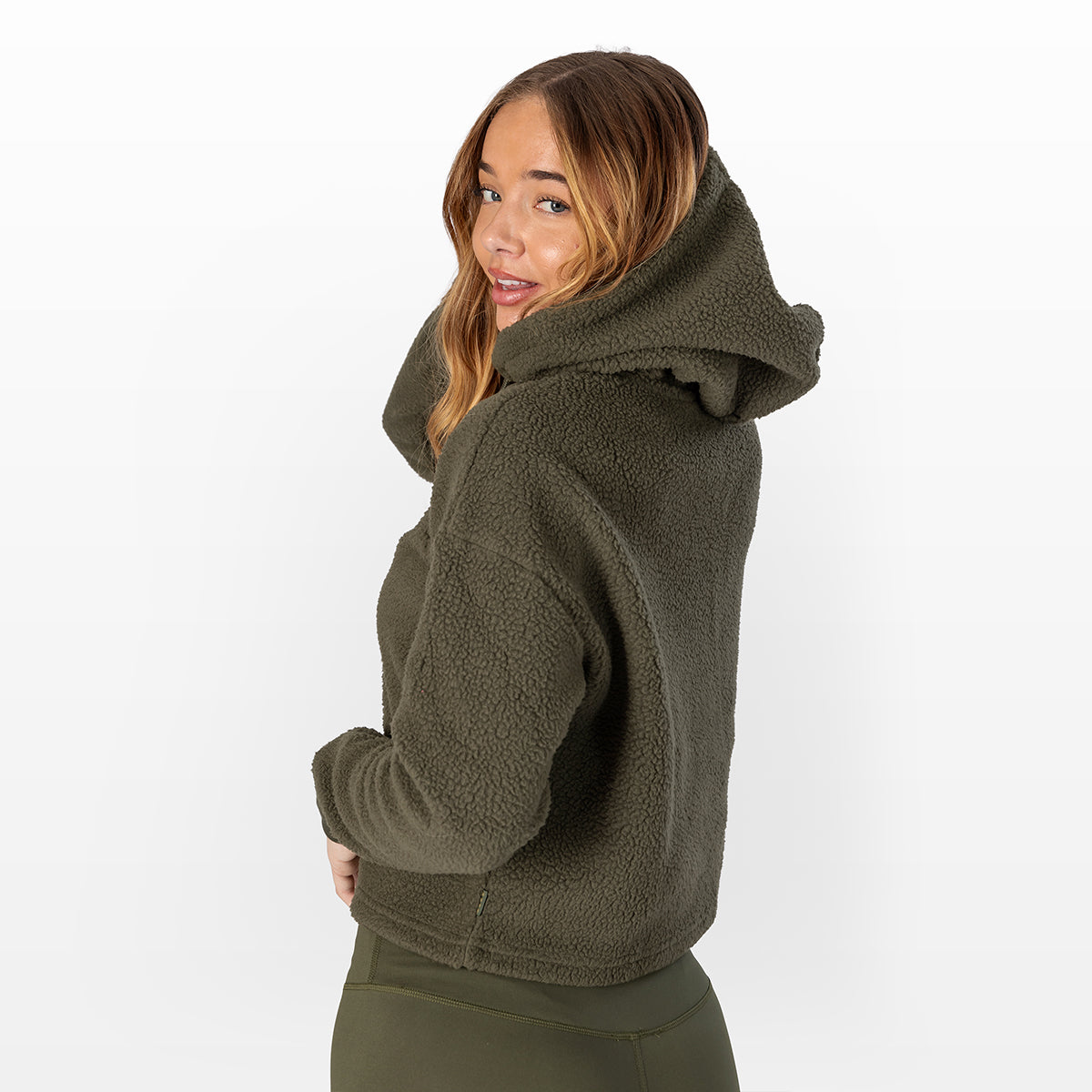 Women's Sherpa Cropped Pullover Hoodie Capelli Sport