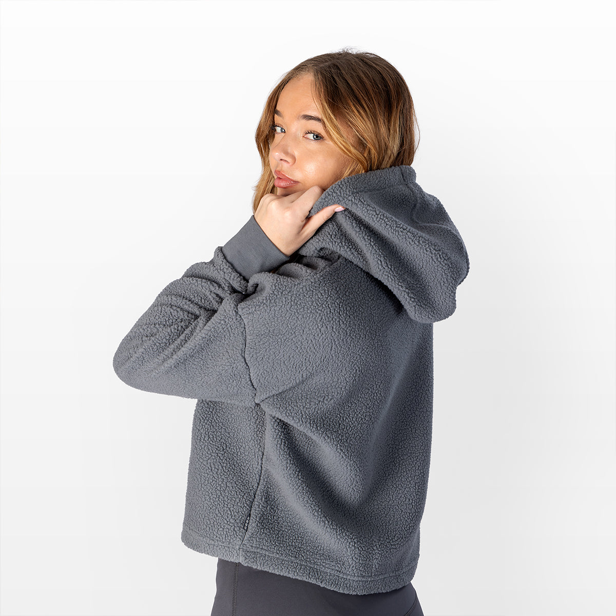 Women's Sherpa Cropped Pullover Hoodie Capelli Sport