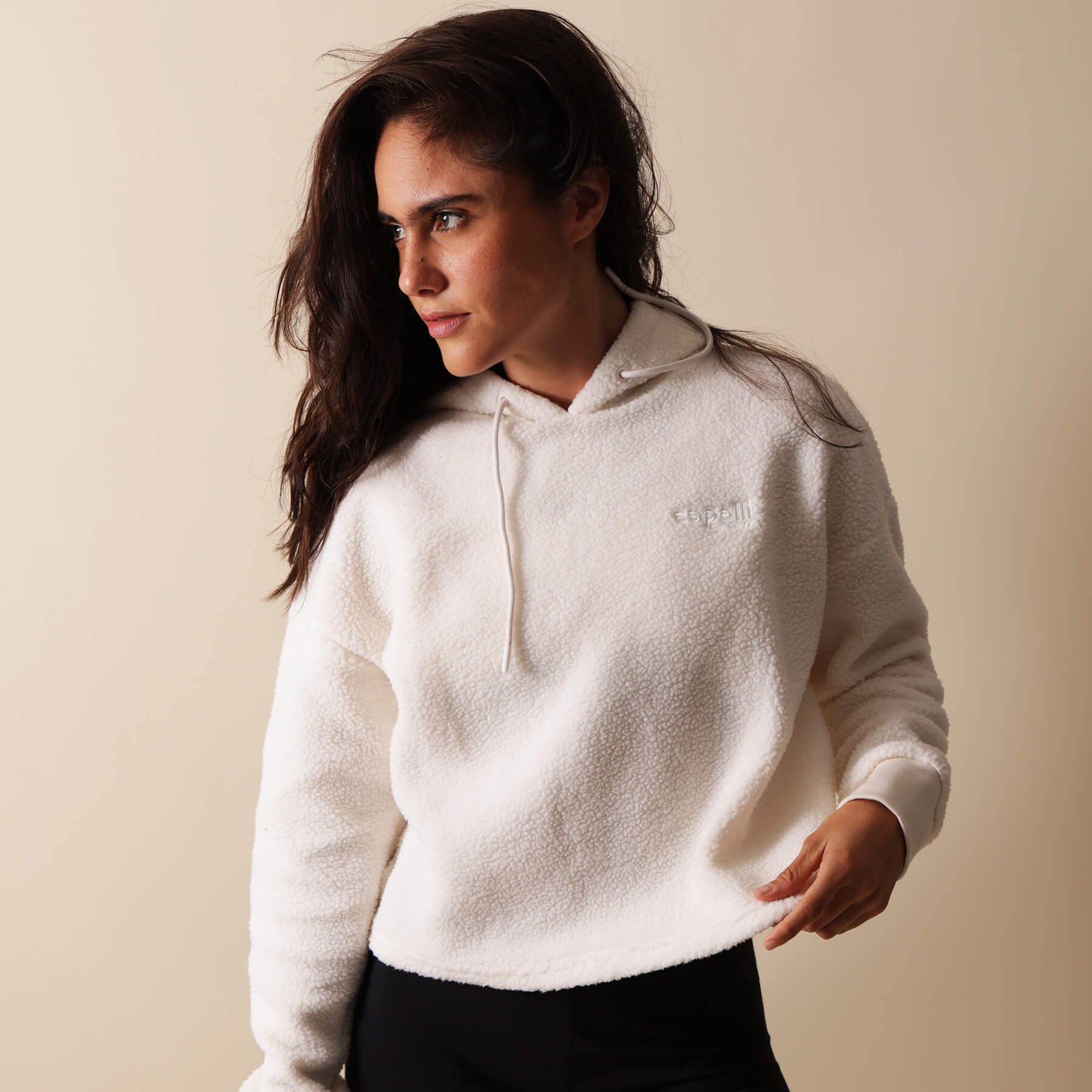 Women's Sherpa Cropped Pullover Hoodie