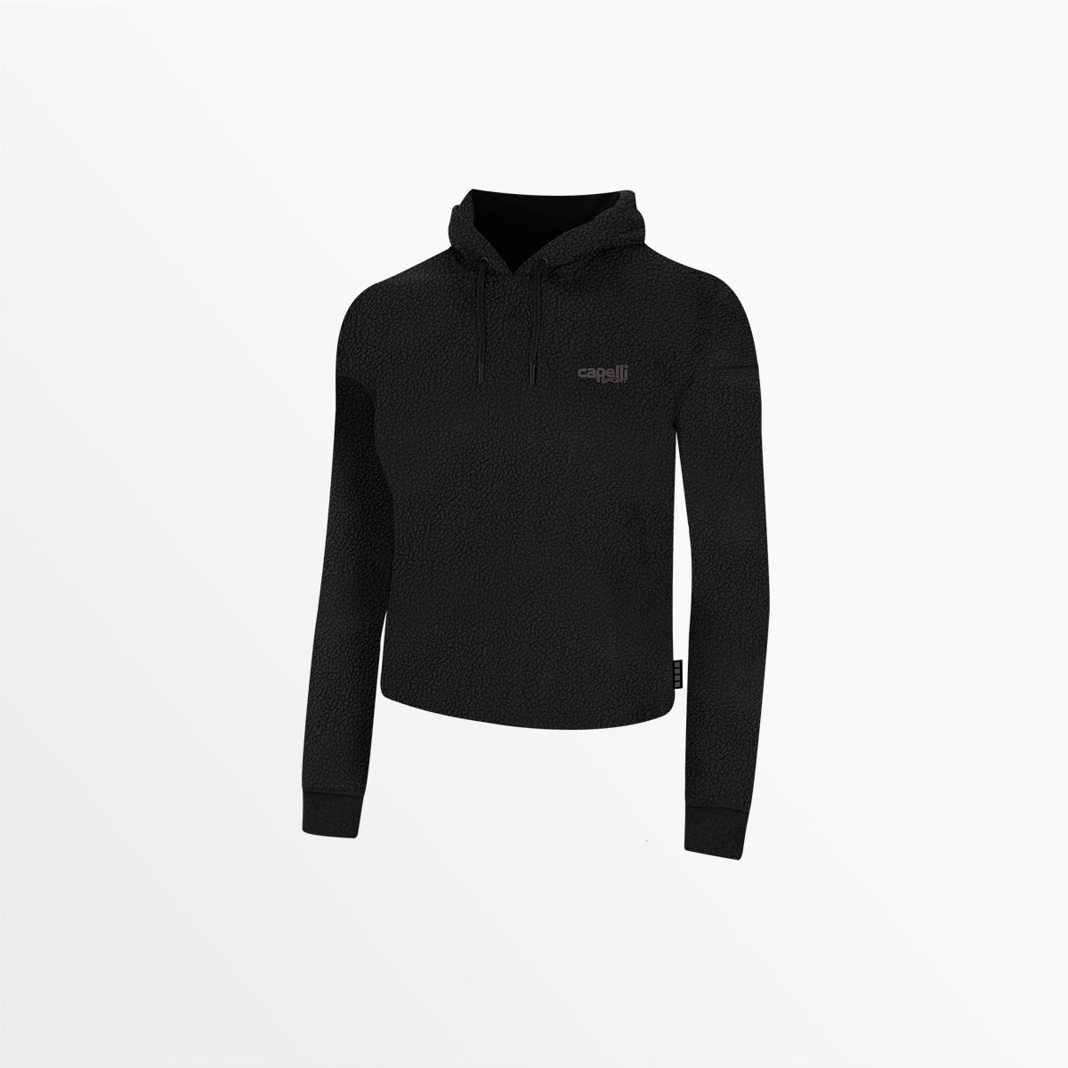 Women's Sherpa Cropped Pullover Hoodie Capelli Sport Black XS