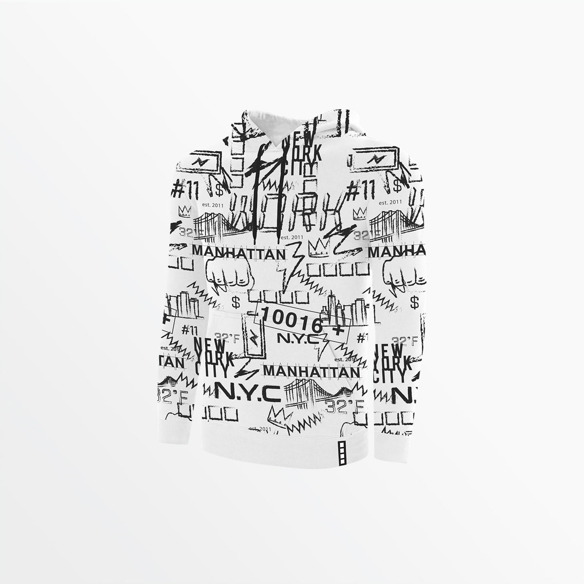 Men's Fleece Graphic Print Pullover Hoodie Capelli Sport