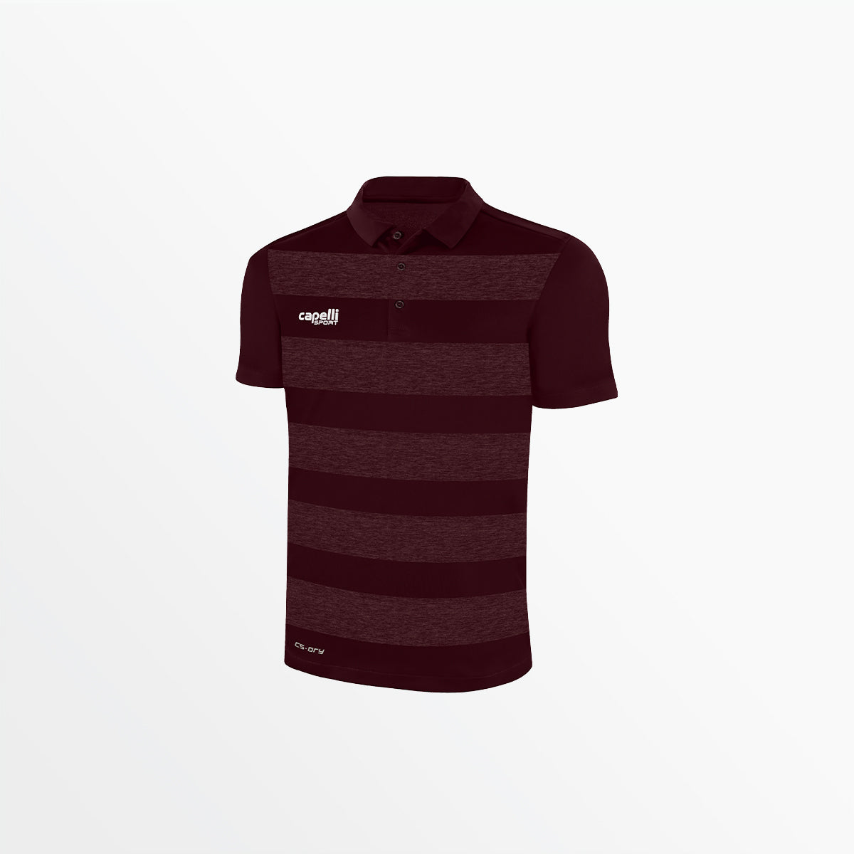 Men's Classic Stripe Poly Polo Capelli Sport S Maroon
