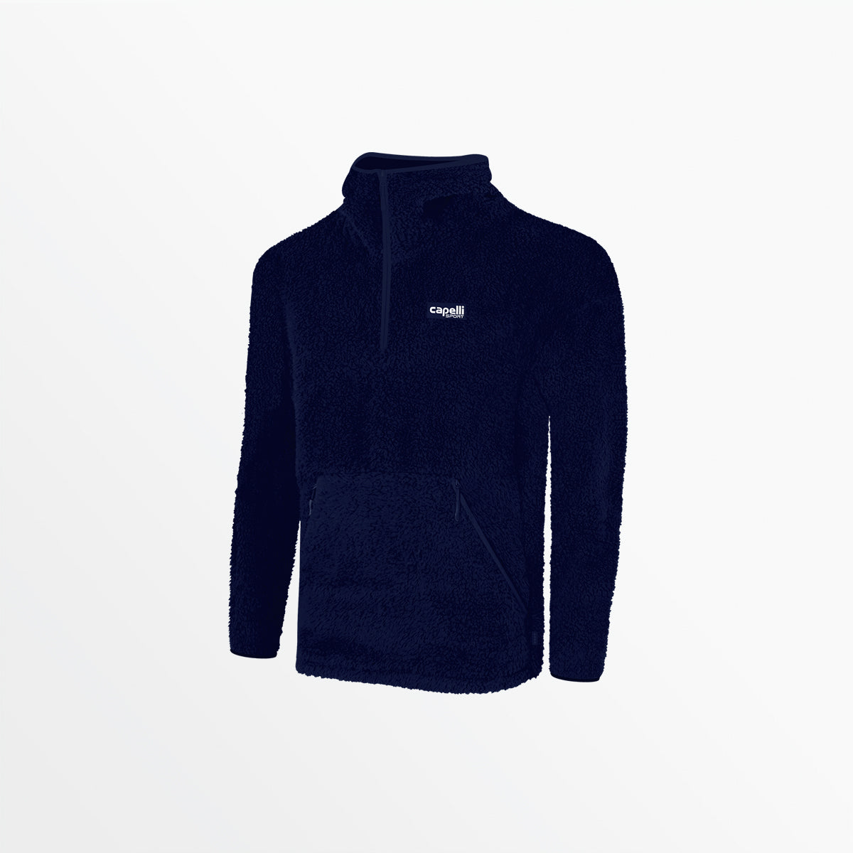 Adult Quarter Zip Sherpa Hoodie Capelli Sport XS Dark Navy