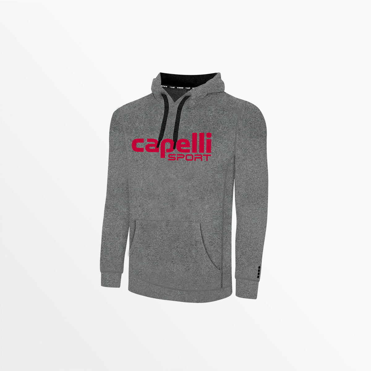 Youth Logo Heather Pullover Hoodie Capelli Sport Dark Heather Grey Red S