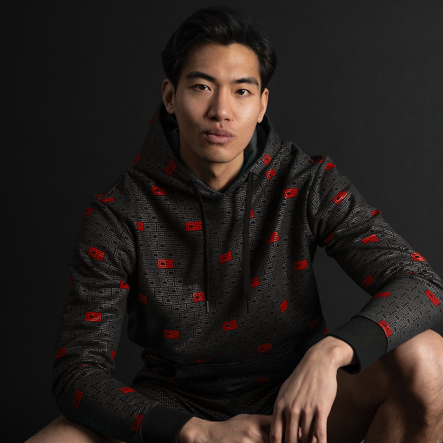 Men's CS Monogram Print Pullover Hoodie Capelli Sport