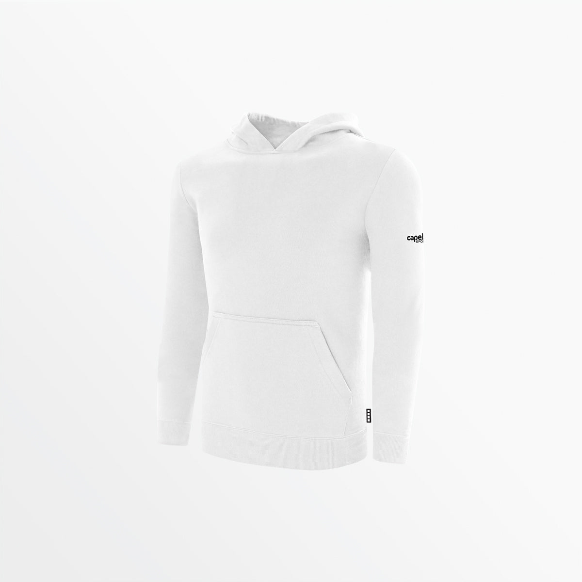 Youth Basics Fleece Pullover Hoodie With Sleeve Logo Capelli Sport XXS White