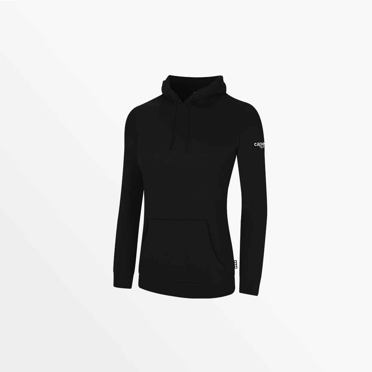 Women's Basics Fleece Pullover Hoodie With Sleeve Logo Capelli Sport XS Black