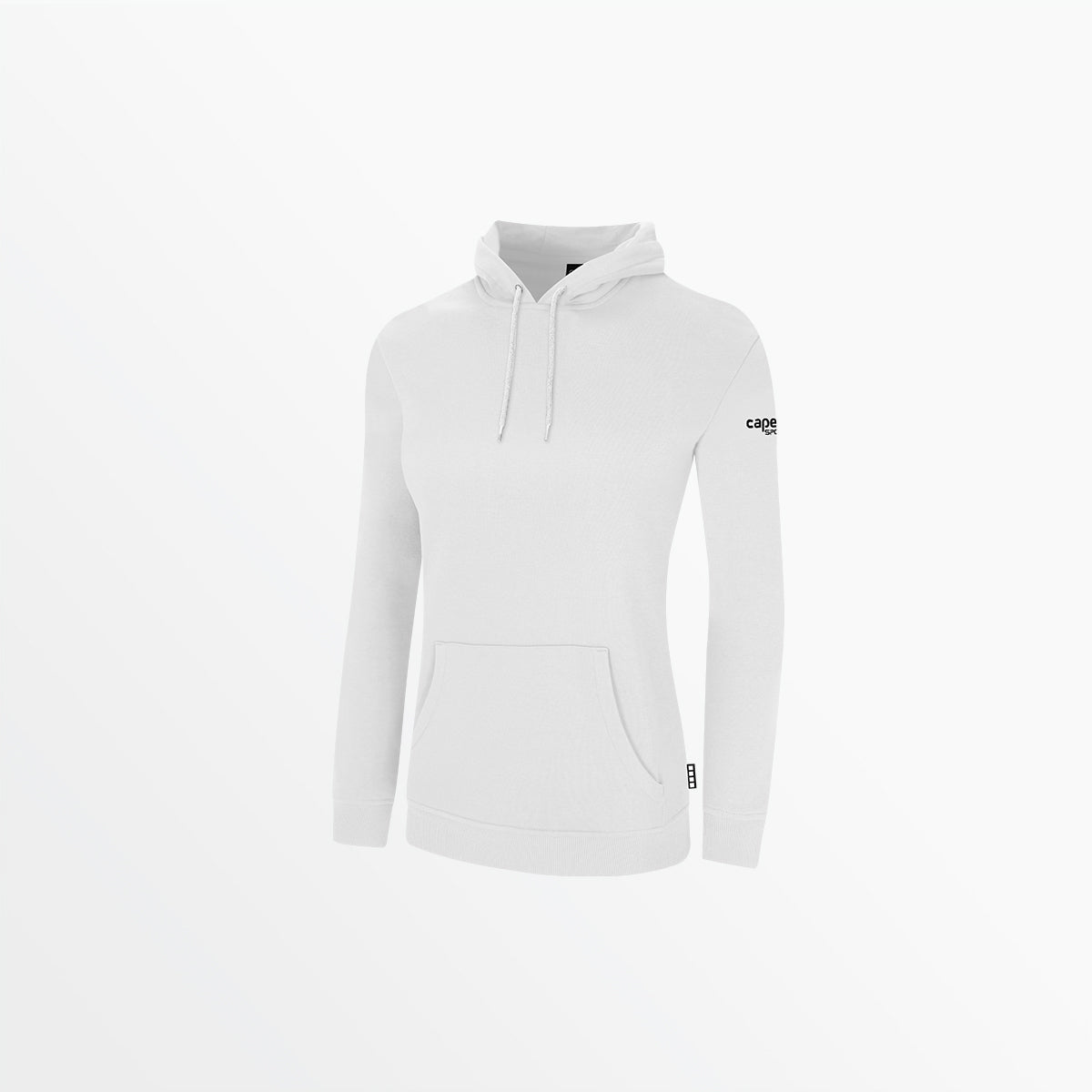 Women's Basics Fleece Pullover Hoodie With Sleeve Logo Capelli Sport XS White