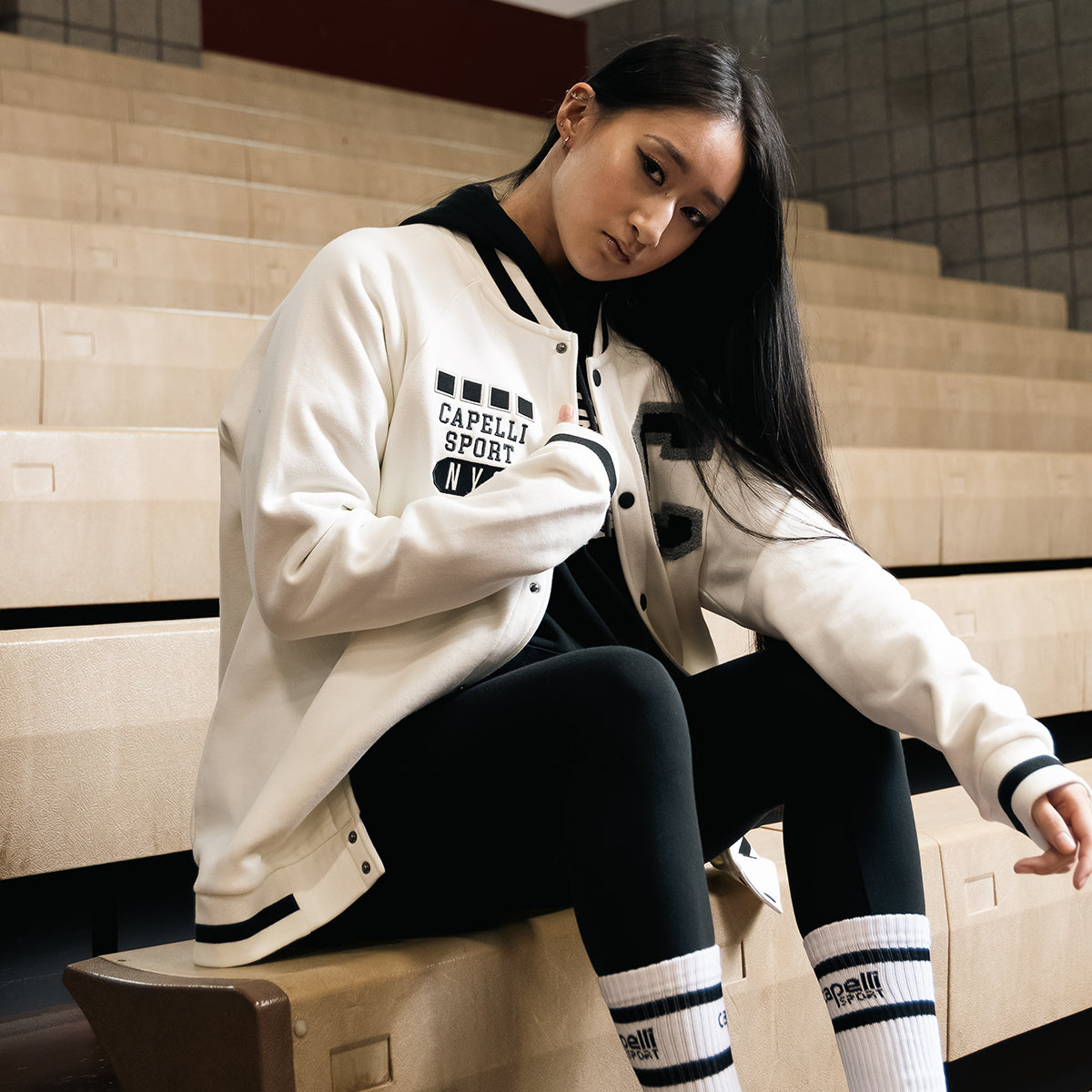 Adult Fleece Collegiate Bomber Jacket Capelli Sport