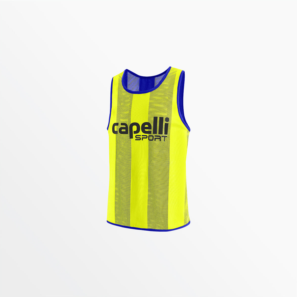 Adult Reversible Tonal Stripe Practice Pinnie Capelli Sport S/M Neon Yellow Royal Blue