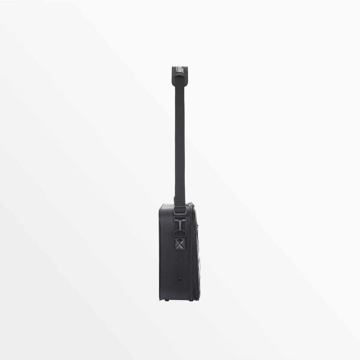 Pro medical bag side view, black carry handle and vertical closure
