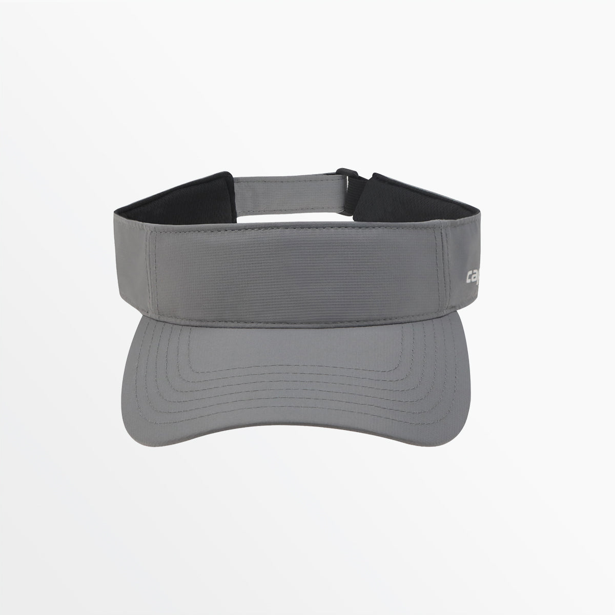 Adult CS-DRY visor in light grey with adjustable strap, front view