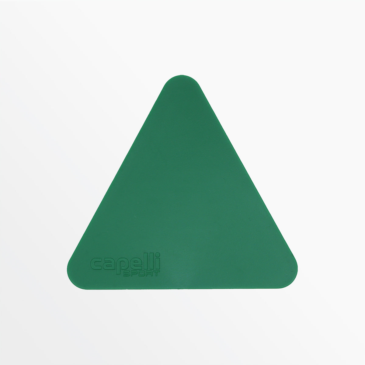Green triangular field hockey penalty card, close-up