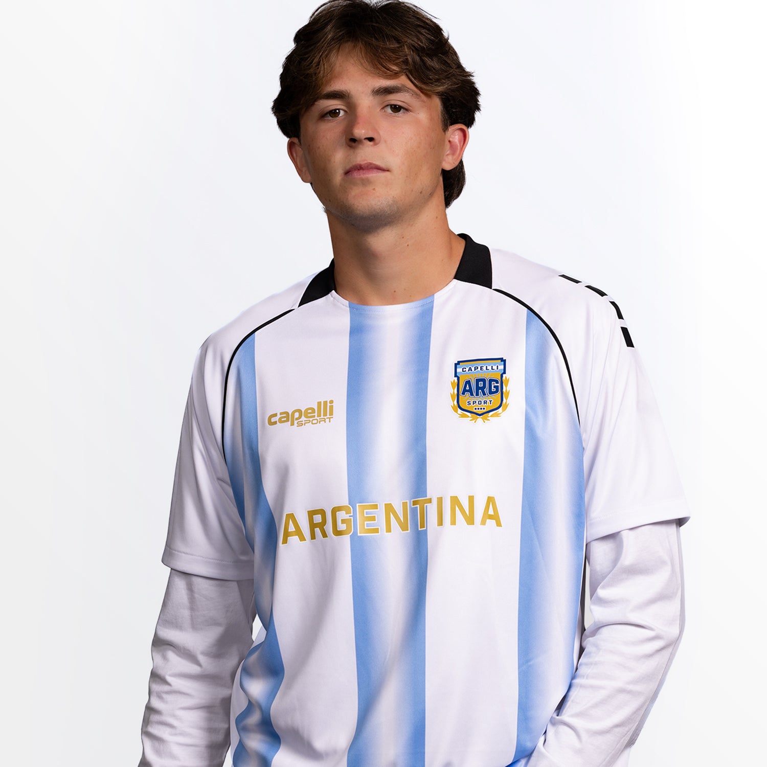 Capelli Sport Argentina Home Met Lines Soccer Jersey Capelli Sport
