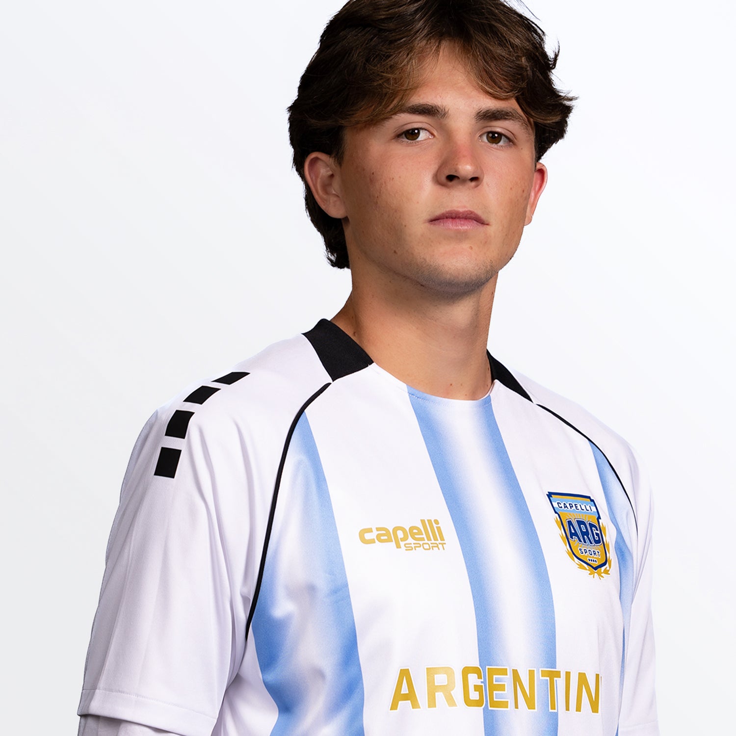 Capelli Sport Argentina Home Met Lines Soccer Jersey Capelli Sport