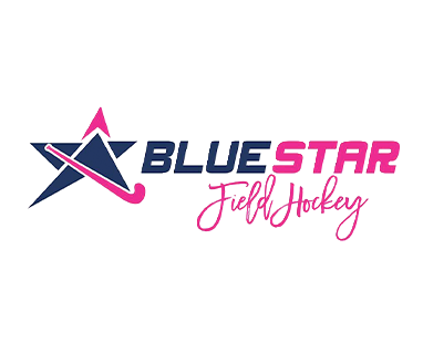Blue Star Field Hockey logo with a star and hockey stick on a white background