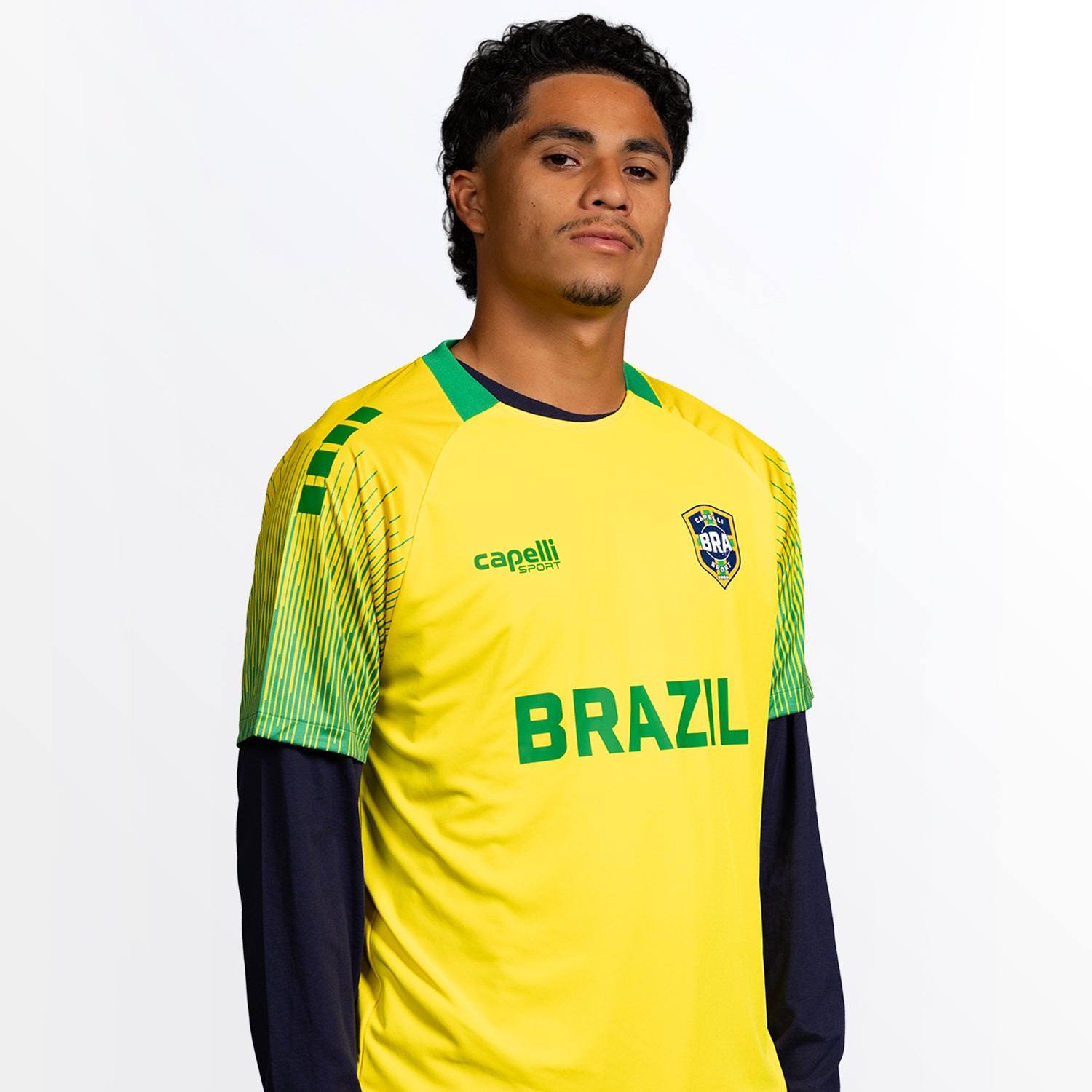 Capelli Sport Brazil Home Met Lines Soccer Jersey Capelli Sport