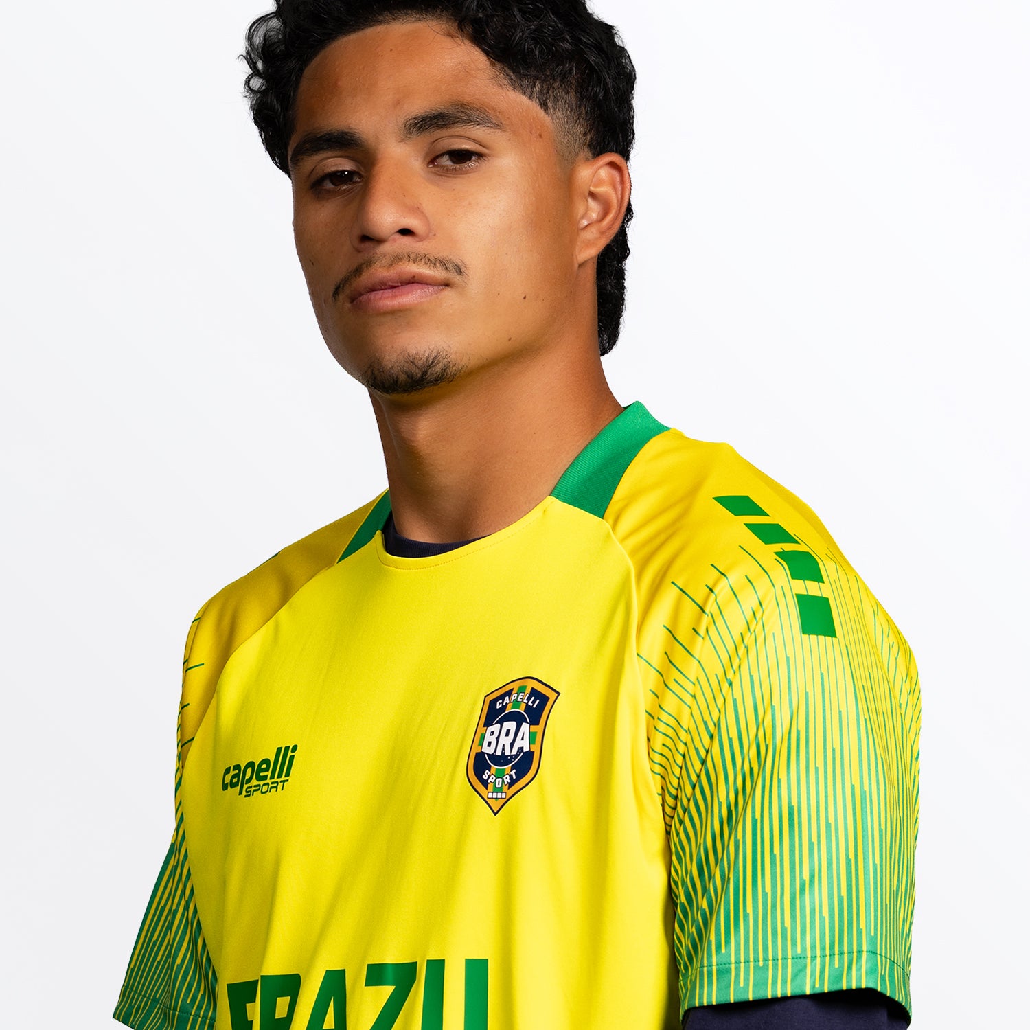 Capelli Sport Brazil Home Met Lines Soccer Jersey Capelli Sport