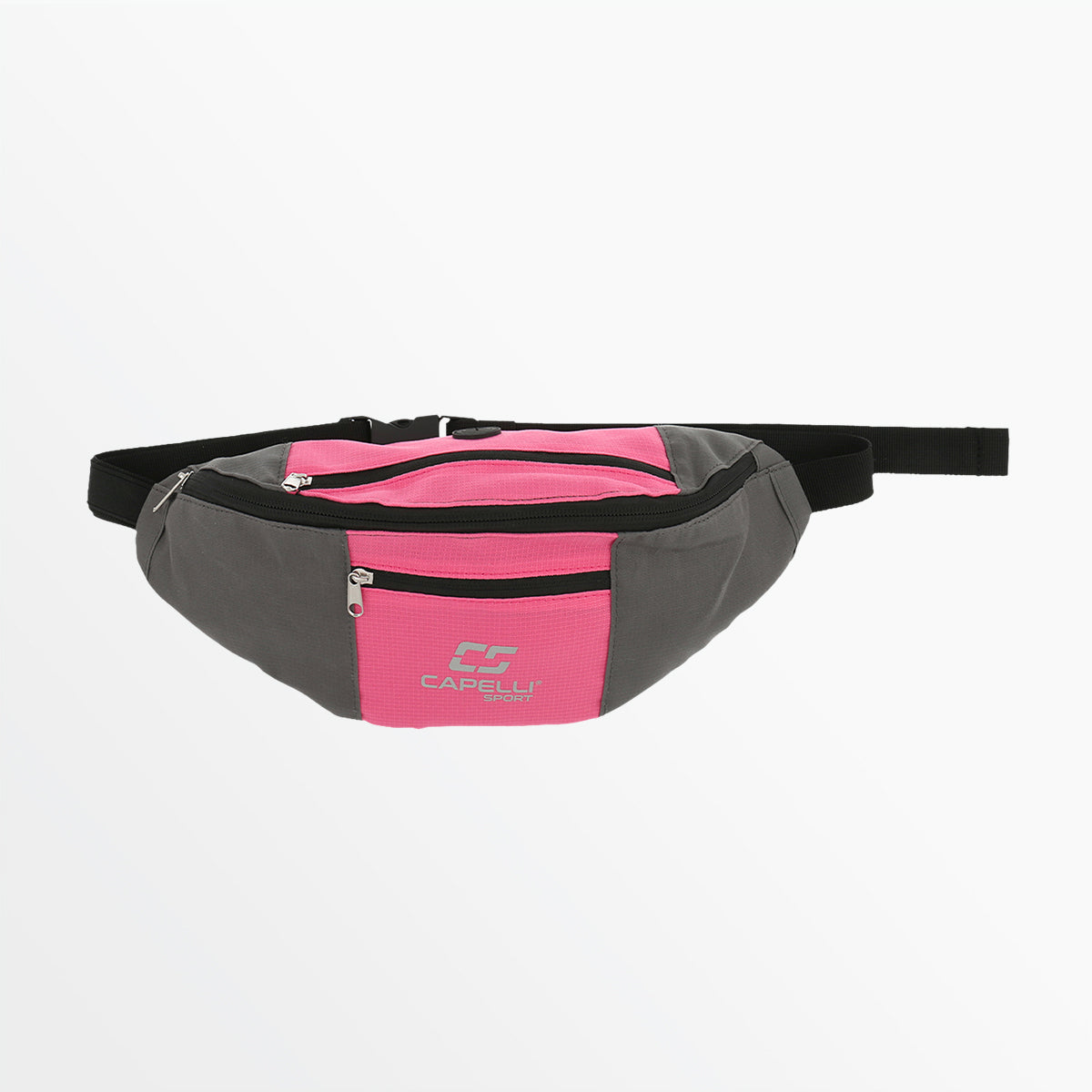 WAIST PACK WITH ZIPPERED POCKED, AND REFLECTIVE ACCENTS