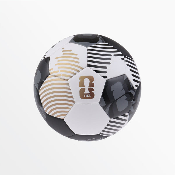 FIFA World Cup 26™ metallic soccer ball with black, white and gold geometric panels