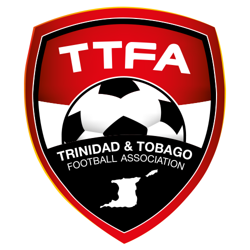 Shield-shaped Trinidad & Tobago Football Association (TTFA) logo with a red, white, black, and gold design, featuring a soccer ball and the text 'TTFA' and 'TRINIDAD & TOBAGO FOOTBALL ASSOCIATION'.