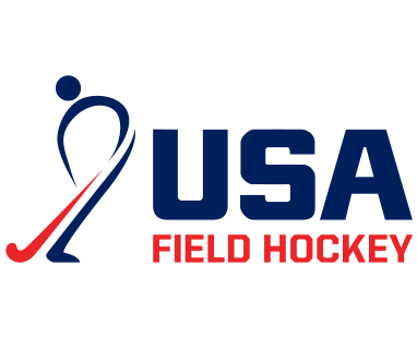 USA Field Hockey logo with a stylized player and stick on a white background