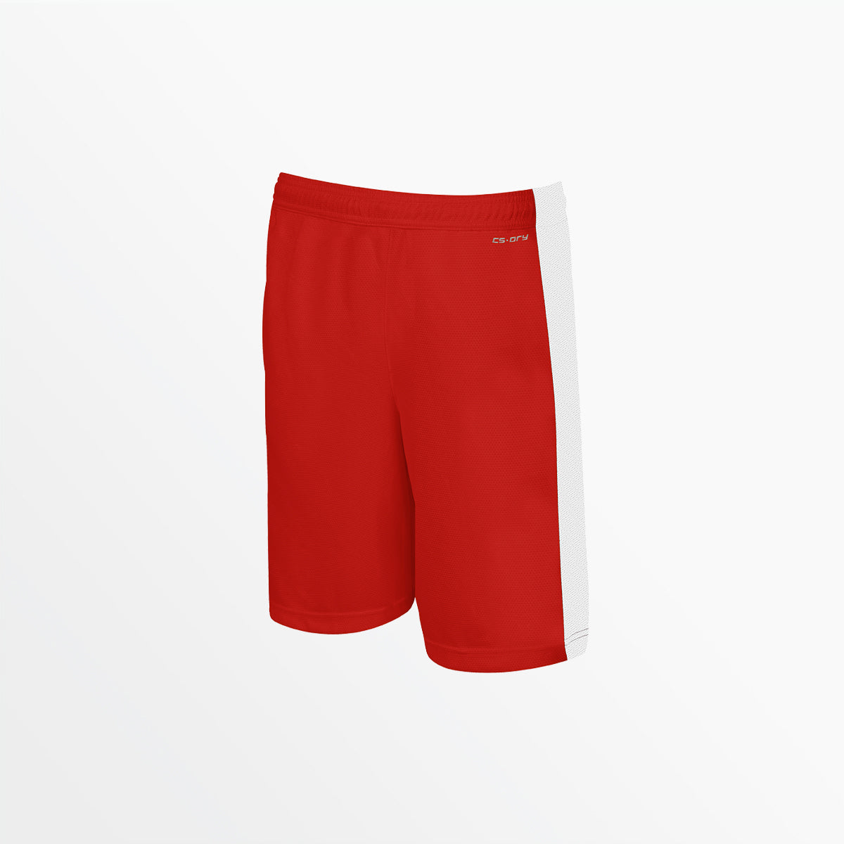 Youth logo shorts with pockets, red