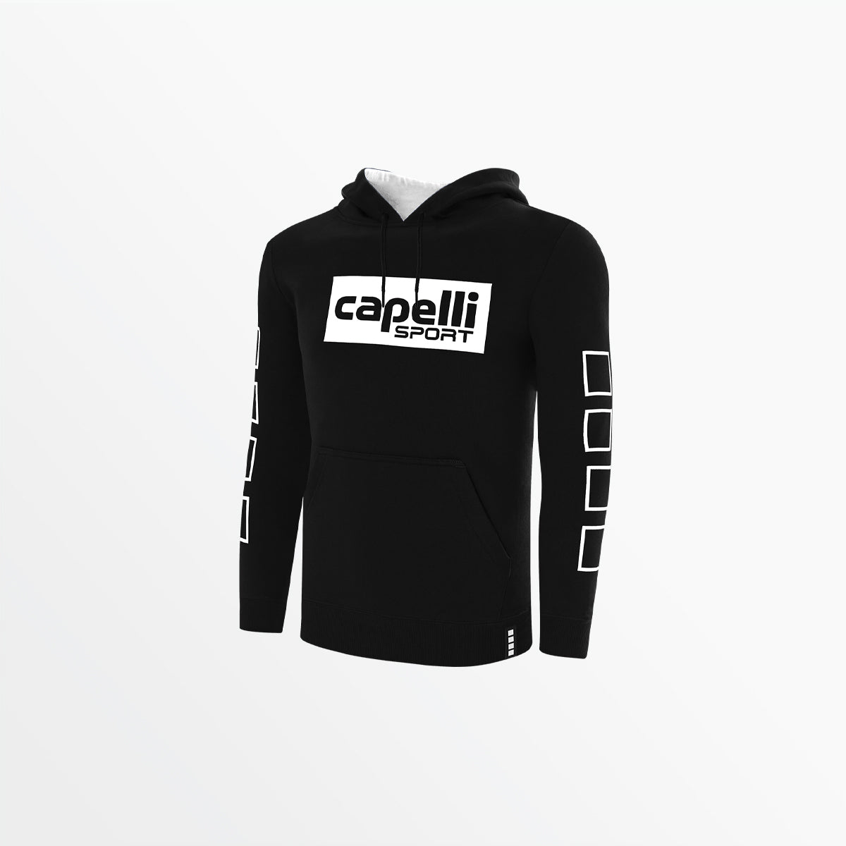 Men's Fleece Hoodie With Logo and 4 Cube Sleeves Capelli Sport M Black