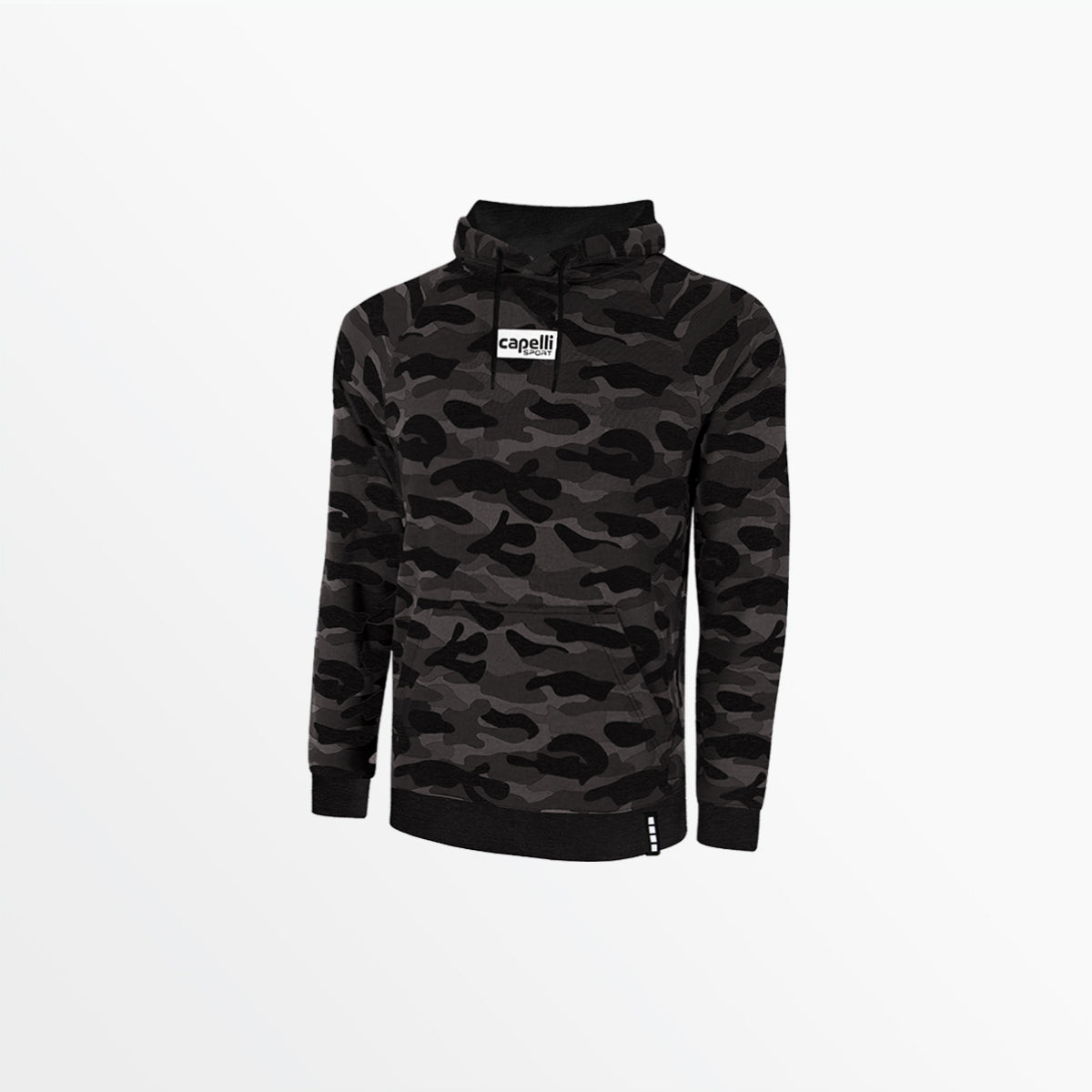 Men's French Terry Camo Print Pullover Hoodie Capelli Sport S Black Camo