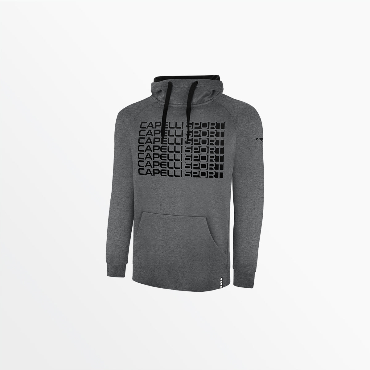 Men's Therma Fleece Pullover Hoodie With Front Repeating Logo Capelli Sport S Dark Heather Grey